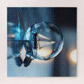 Segelboot in einer Glühbirne Puzzle (Horizontal)