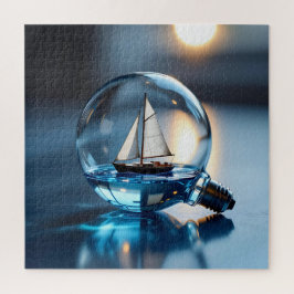 Segelboot in einer Glühbirne Puzzle