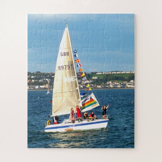 Segelboot in Jersey Puzzle (Vertikal)