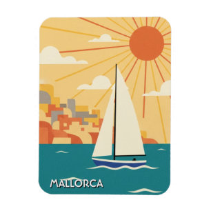 Segelboot in Mallorca Spanien Reise Magnet