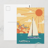 Segelboot in Mallorca Spanien Reise Postkarte (Vorne/Hinten)
