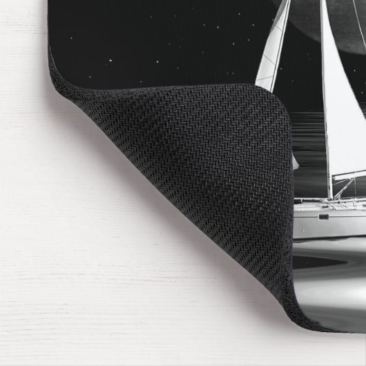 Segelboot in Mondlicht Mousepad (Ecke)