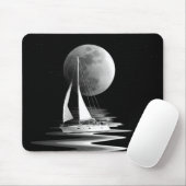Segelboot in Mondlicht Mousepad (Mit Mouse)