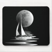 Segelboot in Mondlicht Mousepad (Vorne)