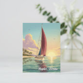 Segelboot in Naples Florida Reise Postkarte (Stehend Vorderseite)