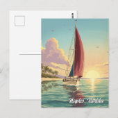 Segelboot in Naples Florida Reise Postkarte (Vorne/Hinten)