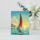 Segelboot in Neapel Florida Postkarte (Stehend Vorderseite)