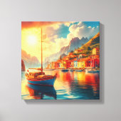 Segelboot in ruhigen Gewässern Leinwanddruck (Vorderseite)