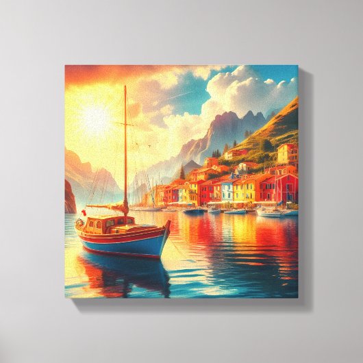 Segelboot in ruhigen Gewässern Leinwanddruck (Vorderseite)