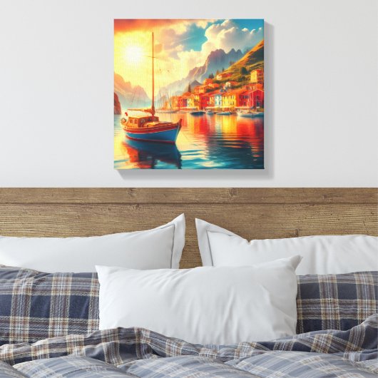 Segelboot in ruhigen Gewässern Leinwanddruck (Insitu (Schlafzimmer))