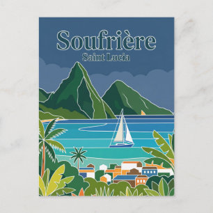 Segelboot in Soufrière, Saint Lucia Saint Lucia Postkarte