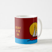 Segelboot in Sun Deep Red Kaffeetasse (VorderseiteRechts)