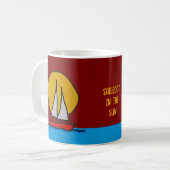 Segelboot in Sun Deep Red Kaffeetasse (Vorderseite Links)