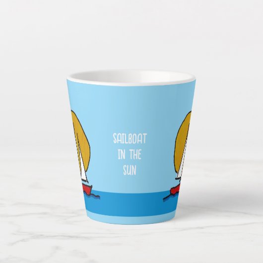 Segelboot in Sun Deep Red Milchtasse (Vorderseite)