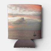 Segelboot in Sunset Beautiful Pink Seascape Dosenkühler (Rückseite)