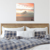 Segelboot in Sunset Beautiful Pink Seascape Leinwanddruck (Insitu (Schlafzimmer))