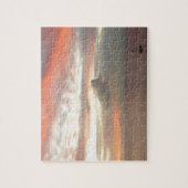 Segelboot in Sunset Beautiful Pink Seascape Puzzle (Vertikal)