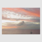 Segelboot in Sunset Beautiful Pink Seascape Seidenpapier (Vorderseite)