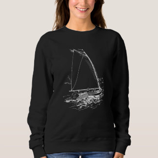 Segelboot in Wellen auf See, Kapitäns Skipper An Sweatshirt