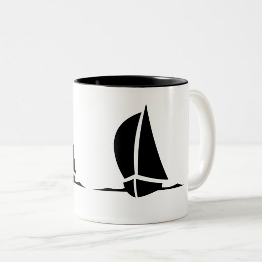Segelboot-Kaffee-Tasse Zweifarbige Tasse (VorderseiteRechts)