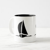 Segelboot-Kaffee-Tasse Zweifarbige Tasse (Vorderseite Links)
