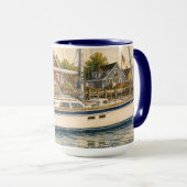 Segelboot-Kaffeetasse 15oz. Tasse (VorderseiteRechts)