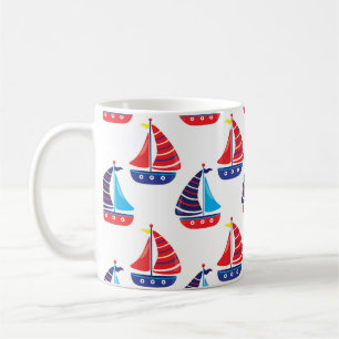 Segelboot-Kaffeetasse, nautische Boot-Meeres-Tasse Kaffeetasse