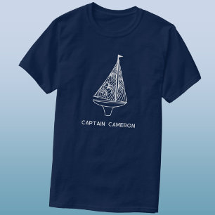 Segelboot Kapitänsname Nautical T-Shirt