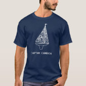 Segelboot Kapitänsname Nautical T-Shirt (Vorderseite)