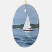 Segelboot-Keramik Keramik Ornament (Links)