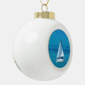 Segelboot Keramik Kugel-Ornament (Links)