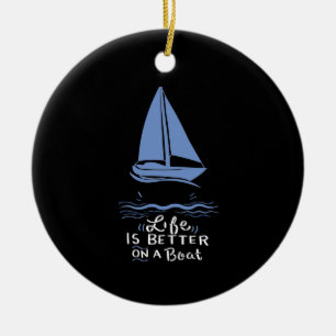 Segelboot Keramik Ornament
