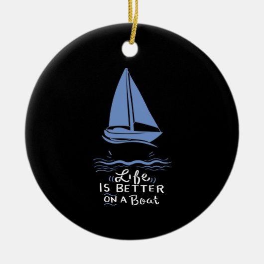 Segelboot Keramik Ornament (Vorne)