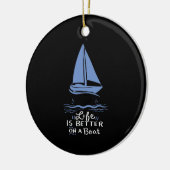 Segelboot Keramik Ornament (Links)