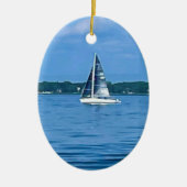 Segelboot Keramik Ornament (Vorne)