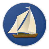 Segelboot Keramikknauf (Vorderseite)