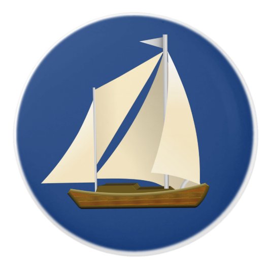 Segelboot Keramikknauf (Vorderseite)