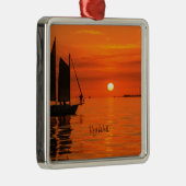 Segelboot, Key West, Florida bei Sunset Ornament Aus Metall (Rechts)