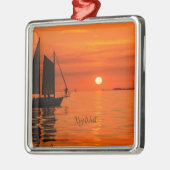 Segelboot, Key West, Florida bei Sunset Ornament Aus Metall (Links)