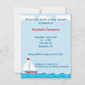 Segelboot Kinderdusche Einladung (Rückseite)