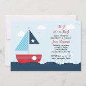 Segelboot Kinderdusche Einladung (Vorderseite)