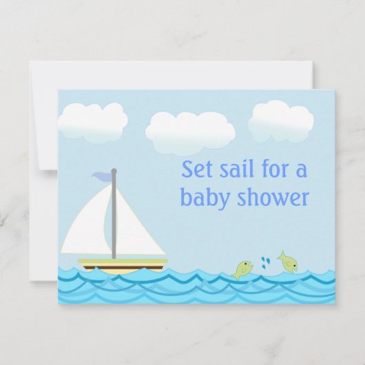 Segelboot Kinderdusche Einladung (Vorderseite)