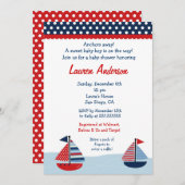 Segelboot Kinderdusche Einladungen (Vorne/Hinten)