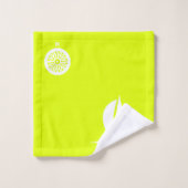 Segelboot & Kompass in Neongelb Badhandtuch Set (Waschlappen)