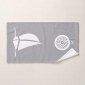 Segelboot & Kompass - silberfarbenes Badetuch Set (Handtuch)