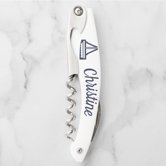 Segelboot-Korkenzieher-Brautparty-Geschenk Kellnermesser (Vorderseite)