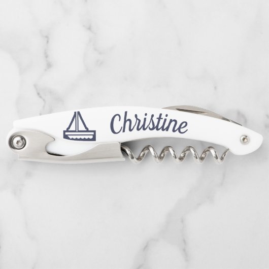 Segelboot-Korkenzieher-Brautparty-Geschenk Kellnermesser (Vorderseite)