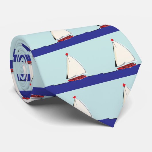 Segelboot Krawatte (Gerollt)