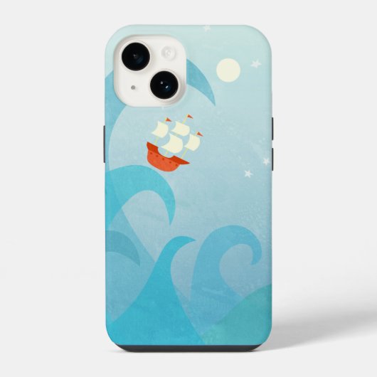 Segelboot Kunst iPhone Hülle (Rückseite)