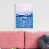 Segelboot Kunst, Leinwand, Aqua, Türkis, Wanddekor Leinwanddruck (Insitu (Wohnzimmer))